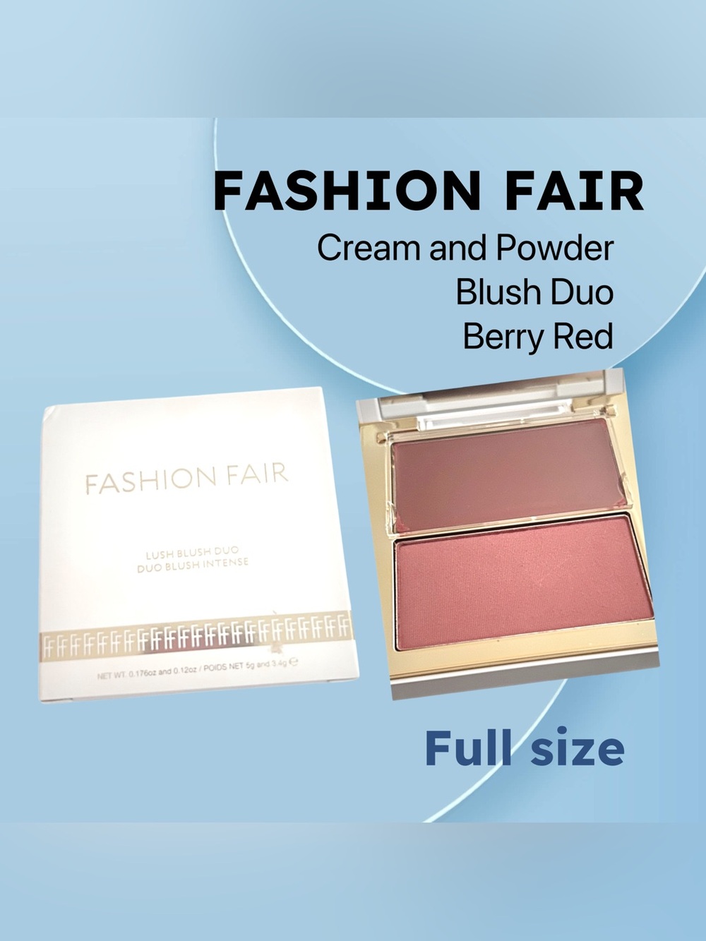 🆕BNIB* FASHION FAIR |FULL| Long Wear Cream & Powder Berry Red Blush Duo